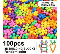 TEMU Juego de bloques de construcción de rompecabezas de copo de nieve 3D de 60/100/200 piezas - un juguete de de plástico educativo adecuado para regalos Pascua, Navidad y Halloween