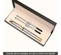 TEMU Juego de bolígrafos de lujo personalizados con metálica, punta media, , dos de repuesto, grabado, elegante regalo para oficina y negocios, plateado, de regalo