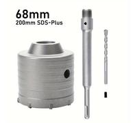 TEMU Juego de boquilla para hormigón de 68 mm, con vástago SDS Plus de 200 mm, ideales para taladrar hormigón, cemento, ladrillo, piedra y paredes.
