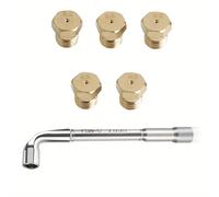 TEMU Juego de Boquillas para Estufa de Gas, Herramienta de Orificio de 3.7mm, 5 Boquillas de 0.5mm para Repuestos de Estufas de Gas, Total de 6 Piezas, Compatible con , LPG y Conexiones de