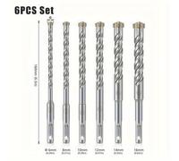 TEMU Juego de Brocas de Impacto Combinadas 1pc/6pcs, Aleación de para Taladro Eléctrico de , para Perforar a Través de Paredes, Agujeros en Piedra