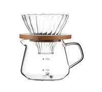 TEMU Juego de Cafetera de Servir con Filtro Reutilizable, Olla de Vidrio de 300/600ml con Goteador/Filtro de Vidrio, Set de Servidor de Café para Casa, Oficina, Camping y Senderismo, 1-5 Tazas