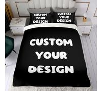 TEMU Juego de cama personalizado de . tu propia imagen/foto/logotipo/texto, con impresión a una cara. El juego no rellenos de almohada, solo 2 fundas de almohada y 1 de edredón.