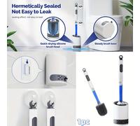TEMU Juego de Cepillo para Inodoro Portátil: Cepillo de Silicona con Dispensador Recargable y Bandeja - Limpiador de Baño para RV, Cepillo Profundo para Limpieza