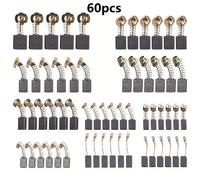 TEMU Juego de cepillos de grafito de carbono de calidad para herramientas eléctricas, que 60 unidades en 10 tamaños diferentes - Adecuado para taladros, sierras circulares y amoladoras angulares.