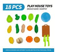 TEMU Juego de cocina de simulación de 18 piezas, mini juego de para cortar - Juguetes divertidos de simulación de alimentos para el desarrollo de habilidades infantiles, opción para fiestas de