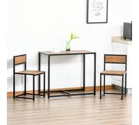 TEMU Juego de Comedor de 3 Piezas, Mesa de Cocina con 2 Sillas, Mesa de Comedor, Metal, Natural