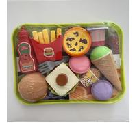 TEMU Juego de Comida Rápida Realista para Niños con Waffle, Hot Dog, Hamburguesa y - Kit de Cocina para Juegos en Restaurante, Accesorios No Tóxicos para Aprendizaje de Niños y Niñas