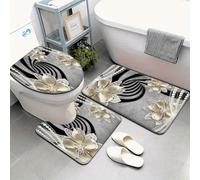 TEMU Juego de Cubierta de Inodoro con Tema Criptográfico de - Alfombra de Baño Antideslizante, Decoración de Criptomonedas para Entusiastas de (Bañera)