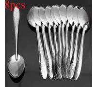 TEMU Juego de cucharas de postre de acero inoxidable, con un diseño elegante y largos, ideal para servir helado y , para utensilios de cocina