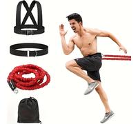 TEMU Juego de cuerda de entrenamiento de resistencia de 3 metros para 4 , para explosivos, mejora de velocidad, resistencia y , agilidad, equipo de fitness de múltiples direcciones, sin batería.