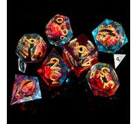 TEMU Juego de dados de resina DND con y bordes afilados, dados de , dados de de mazmorra D&D