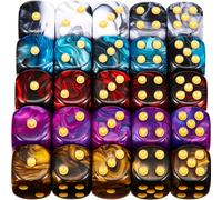 TEMU Juego de dados poliédricos DND de 5 colores, adecuados para juegos de mesa D&D RPG MTG o enseñanza de matemáticas, regalo para Halloween, Navidad, 5 * 5 (25 piezas)