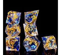 TEMU Juego de Dados Resina Anillos del Señor Mágico 7 Piezas para D&D Poliédricos DND Dragones y Mazmorras RPG Juego Regalo para Juegos