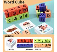 TEMU Juego de de carrera de MQUDUO - Juguete educativo de ortografía del alfabeto con bloques de y tarjetas, actividad preescolar, diseño duradero, regalo para niños de Navidad/Halloween/Año