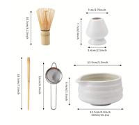 TEMU Juego de de Matcha Japonés, Soporte de de Matcha, de Bambú y con Pico, Cuchara Colador de Matcha, Kit de Té Matcha para Amantes del Matcha, Regalo para del Matcha ()