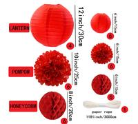 TEMU Juego de Decoración en Papel de 34 Piezas con Farolillos, y Panal para Boda, San Valentín, Día Escolar, Despedida de Soltera, Fiesta de , Decoración del Hogar y Jardín ()