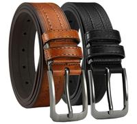 TEMU Juego de dos cinturones para hombre - Diseño casual elegante con hebilla de pin, tamaño ajustable, en aleación con clip final, regalo para jóvenes y hombres de edad