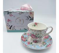 TEMU Juego de dos piezas de té de floral elegante estilo europeo, que una taza de café y un ingleses refinados ( una taza y un ), empaquetado de regalo con una capacidad de 200 ml