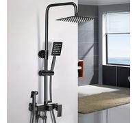 TEMU Juego de Ducha Exterior Mate con Cabezal de Lluvia de 8" y Pulverizador Manual | Grifo de Acero Inoxidable 304 para Baño, Patio o Piscina | Montaje en Pared Monomando