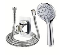 TEMU Juego de Ducha Grande: Lavadora a Presión Ajustable Multietapa, Manguera de 1.5 Metros, Soporte para Montaje en Pared sin Taladro