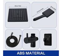 TEMU Juego de ducha negro mate de lujo con cabezal de - caudalidad, en la pared, con una manguera extralarga y un divisor de tres vías para mejorar la del baño