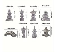 TEMU Juego de en Miniatura de Puente Japonés para Jardín con 8 Accesorios para , para Jardines de Tarros de Vidrio y Bonsáis, Decoraciones de Paisajes Microscópicos, Material de Resina - 8 Piezas