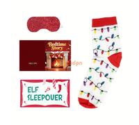 TEMU Juego de envoltura de regalos navideños, accesorio de elfo, kit de desayuno