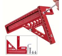 TEMU Juego de Escuadras de Aluminio Multiángulo de 3 Piezas, Regla de Ángulo de 22.5-, Regla Triangular de Precisión , Ideal para , Carpinteros y