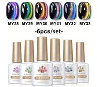TEMU Juego de Esmalte en Gel Magnético BORN PRETTY 6pcs Polaris Cat 9D, 10ml - Kit de 6 Colores para y Verano