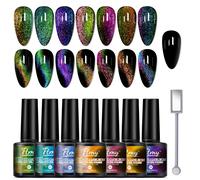 TEMU Juego de Esmalte en Gel Magnético con Cielo Estrellado de y Kit de Manicura de Uñas Cat Eye LED Removible - Barra Magnética