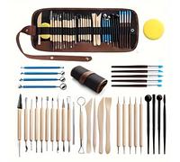 TEMU Juego de espátulas para arcilla de 36 piezas, herramienta de escultura en madera y arcilla, espátula de aceite, reparador, raspador manual de arcilla
