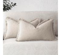 TEMU Juego de Fundas de Almohada Decorativas con Borlas de Lino Eleont, 2 Piezas - Cubierta de Cojín Estilo Granja Bohemia y Cómoda para Sofá o Cama, Adecuado para Decoración del Hogar