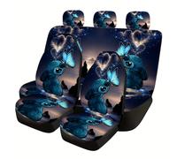 TEMU Juego de Fundas para Asientos Disney Stitch, 7 Piezas, para Autos de 5 Plazas