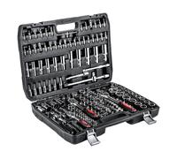 TEMU Juego de herramientas 172 piezas Maletín de herramientas con carracas 1/2", 3/8", 1/4" | de vaso destornilladores y puntas de herramientas completa para y coche