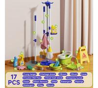 TEMU Juego de Herramientas de Limpieza para el Hogar Infantil de 8/13/17 piezas, Escoba y Fregona Desmontables con Otros Accesorios de Juguete de Limpieza