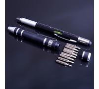 TEMU Juego de herramientas de reparación multifuncional 14 en 1 todo en uno con destornillador, nivel, marcador, regla, borrador y bolígrafo - Construcción de metal resistente