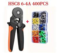 TEMU Juego de Herramientas para Crimpado con 400/1250/1900/2120 Piezas de Conectores, Terminales Tubulares VE, Alicates Autoajustables HSC8 6-4A para Prensatelas y Crimpatrices Eléctricas