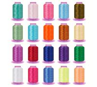 TEMU Juego de Hilos para Bordado de 20 Colores - 550 Yardas por Carrete, 20 Brillantes para Máquina de Quilting y Manualidades DIY, Ideal para Principiantes y Profesionales