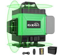 TEMU Juego de Láser Profesional Cruzado 4D con Haz Verde Autonivelante GZG 4x360, , Carga USB, Batería de Litio Serie 18650 para Construcción