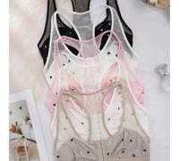 TEMU Juego de Lencería para Mujer de 5 Piezas con Estampado de Corazones y Cierre Frontal de 5 Filas, Tops Cómodos y Elegantes