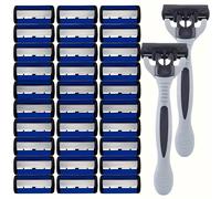 TEMU Juego de Maquinilla de Afeitar Manual para Hombres Premium con Mango Antideslizante - Cuchillas Reutilizables de 6 Capas, Opciones de Cabezas Múltiples para Recortar Barba y Bigote