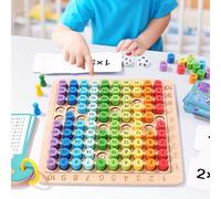 TEMU Juego de Matemáticas : Tabla de Multiplicación y División - Rompecabezas de Madera Colorido con Tarjetas, 100 Preguntas para Adolescentes - Mejora