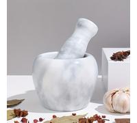 TEMU Juego de Molino y , Muela Sólida de Mármol Natural de Calidad para Especias, Ajo y Sal - Triturador Manual en y