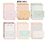 TEMU Juego de Papelería de 54 Piezas con Sobres, 36 Hojas de Escritura + 18 Sobres, Papeles Líneados Bonitos para Cartas, Invitaciones y Poemas - Suministros de Oficina y Escolares