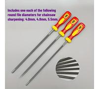 TEMU Juego de para Motosierra de Cadena, para Sierras de Tala, Diámetro de 4.0/4.8/5.5 mm, Bloques Redondos de Relleno para Motosierra Eléctrica, Afilador de Madera