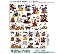 TEMU Juego de pegatinas de ventana de Halloween Disney y Minnie, adecuado para ventanas, interiores, , decoración de la casa, decoración de espejos, decoración visual de paredes y vidrio, juego de .