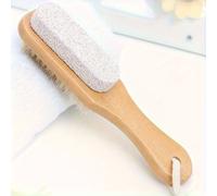 TEMU Juego de Piedra Pómez Exfoliante 2-en-1 y Cepillo para Pies - Mango de Madera Natural, Colgador de Cuerda | Herramienta de Masaje y Eliminación de Piel para Pedicura y Tratamientos de Spa