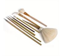 TEMU Juego de pinceles para cerámica de 8 piezas con herramientas para pintar al , cepillo para barrer y humectar, rellenando colores