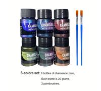 TEMU Juego de Pintura de 6 Colores, 20g por Botella - Pintura Metálica para Cuero, , Piedras, Cerámica y Superficies Textiles - Acrílico de Calidad